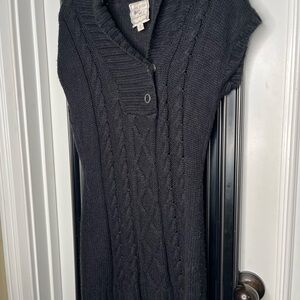 Pink Rose Charcoal Cable Knit Cardigan